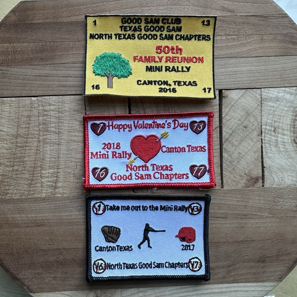 Good Sam Chapters North Texas 3 Patches‎ 50th Family Reunion Valentine's Day New